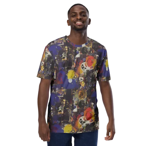 Abstract Galaxy on a Men's Crew Neck T-Shirt