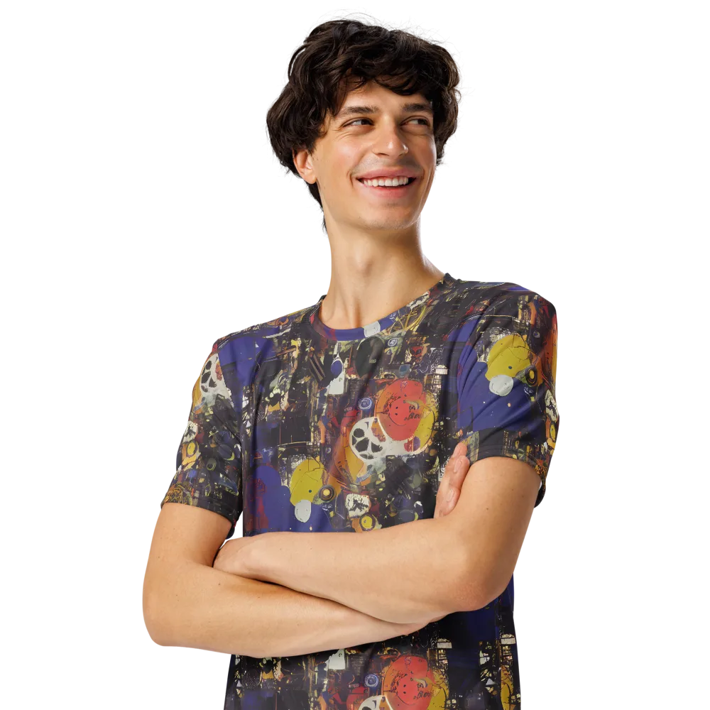 Abstract Galaxy on Men's Crew Neck T-Shirt — Left Front