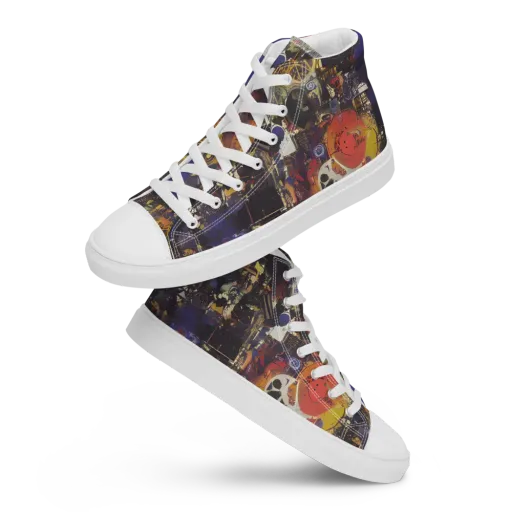 Abstract Galaxy on a Men's High Top Canvas Shoes