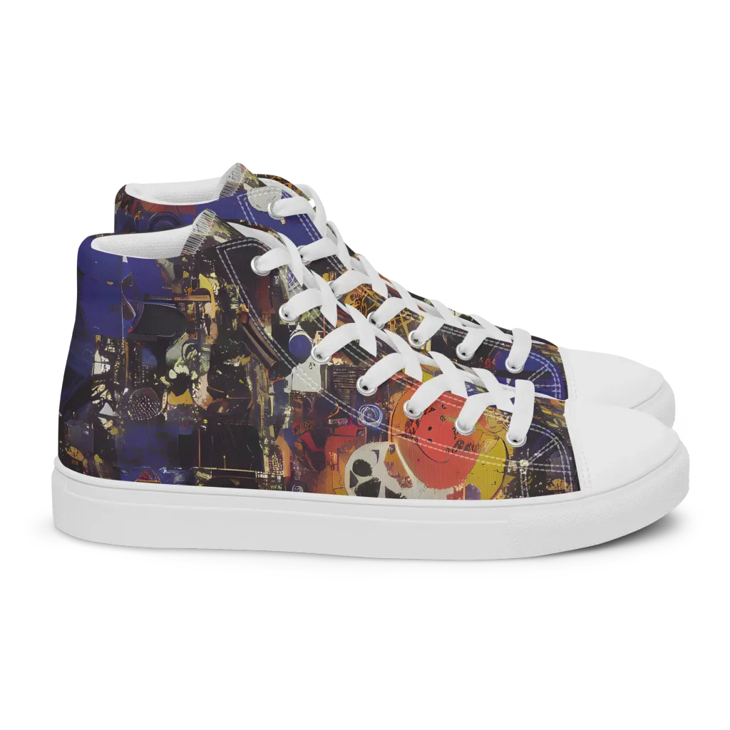 Abstract Galaxy on Women's High Top Canvas Shoes — Right
