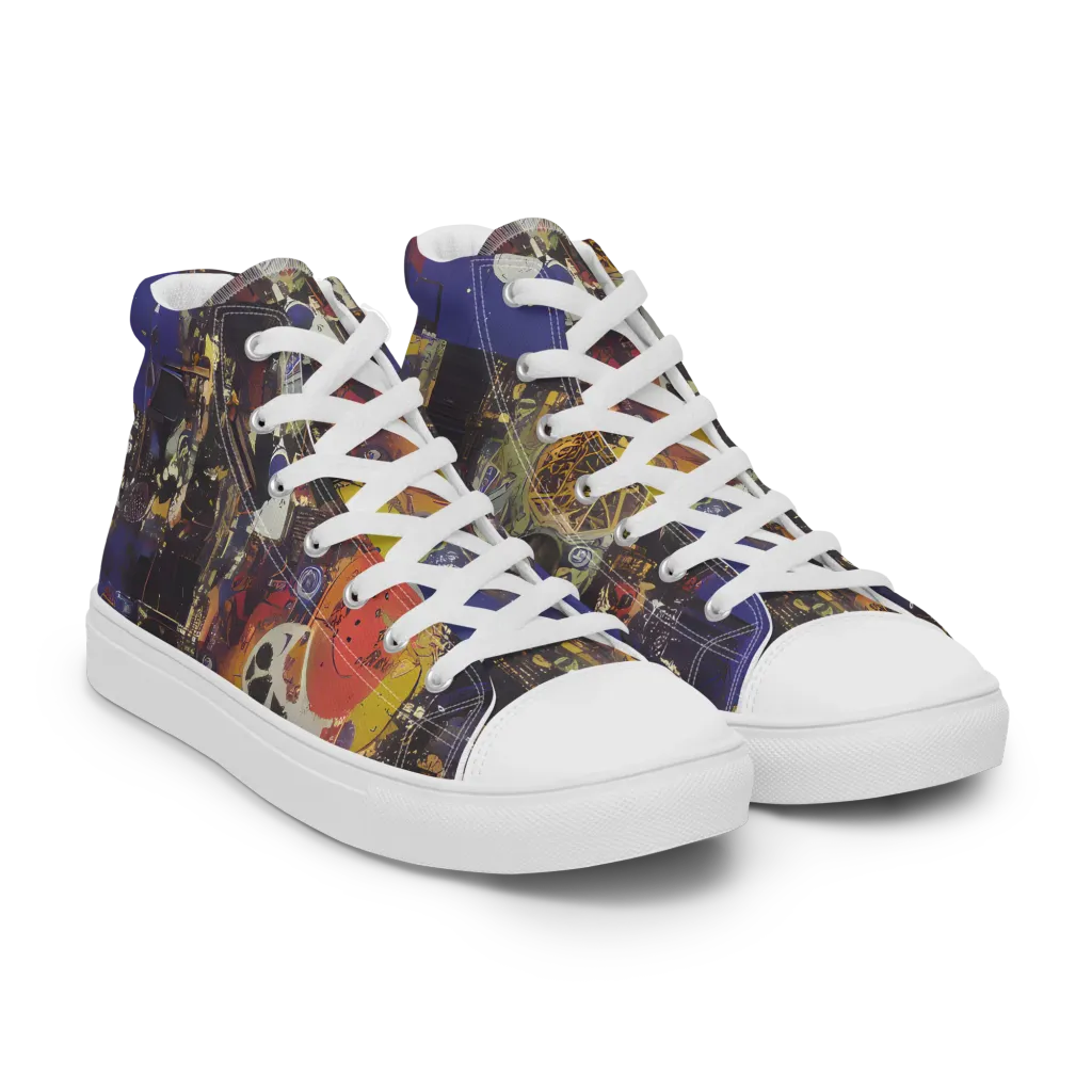 Abstract Galaxy on Women's High Top Canvas Shoes — Right Front
