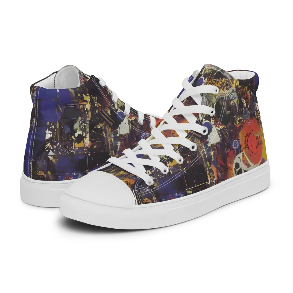 Abstract Galaxy on Women's High Top Canvas Shoes — Left