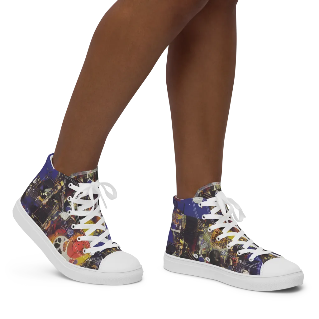 Abstract Galaxy on Women's High Top Canvas Shoes — Right