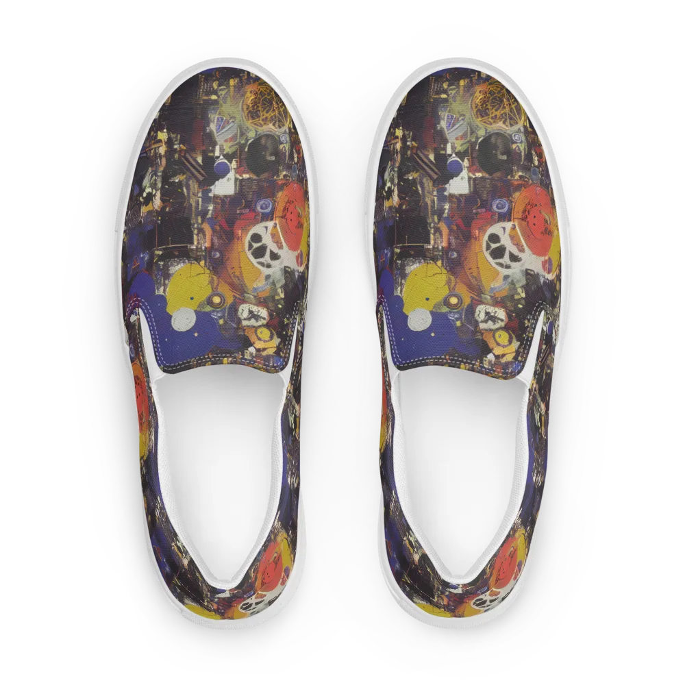 Abstract Galaxy on Men's Slip-On Canvas Shoes — Front