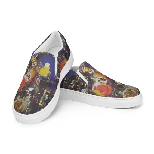Abstract Galaxy on a Men's Slip-On Canvas Shoes