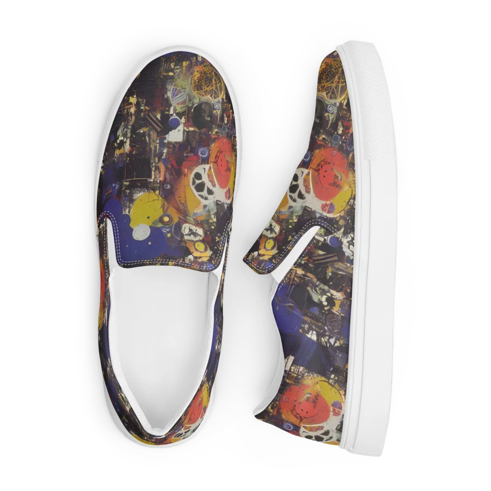 Abstract Galaxy on Men's Slip-On Canvas Shoes — Front