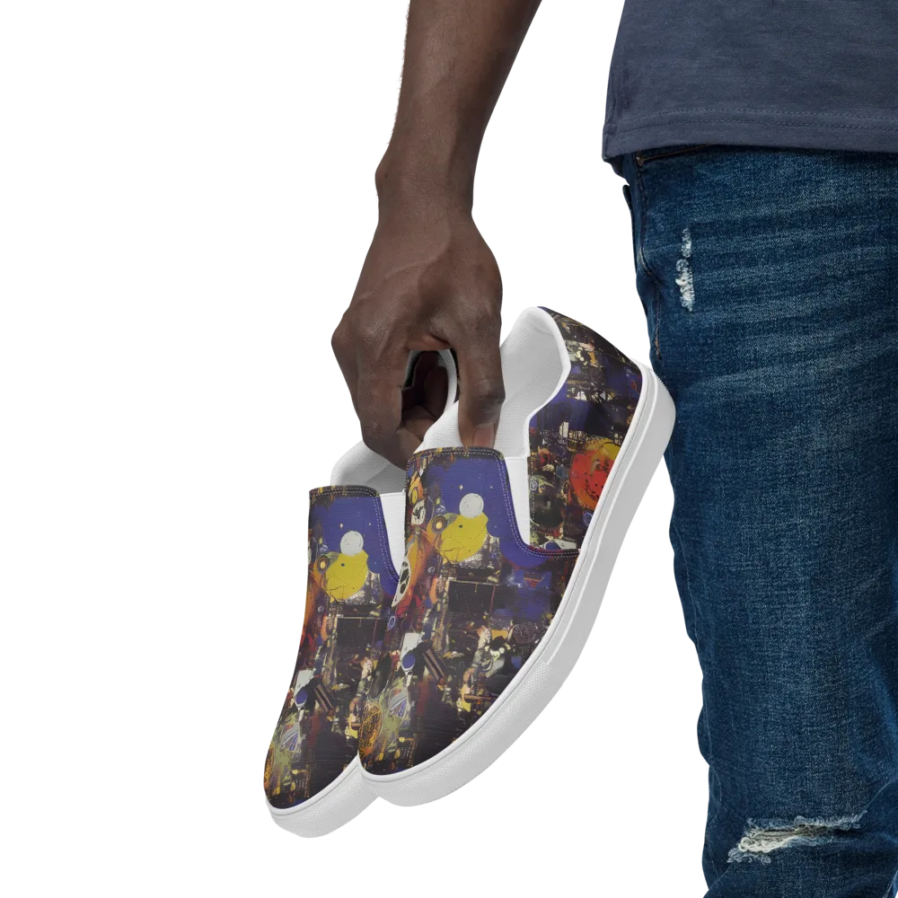Abstract Galaxy on Men's Slip-On Canvas Shoes — Left Front