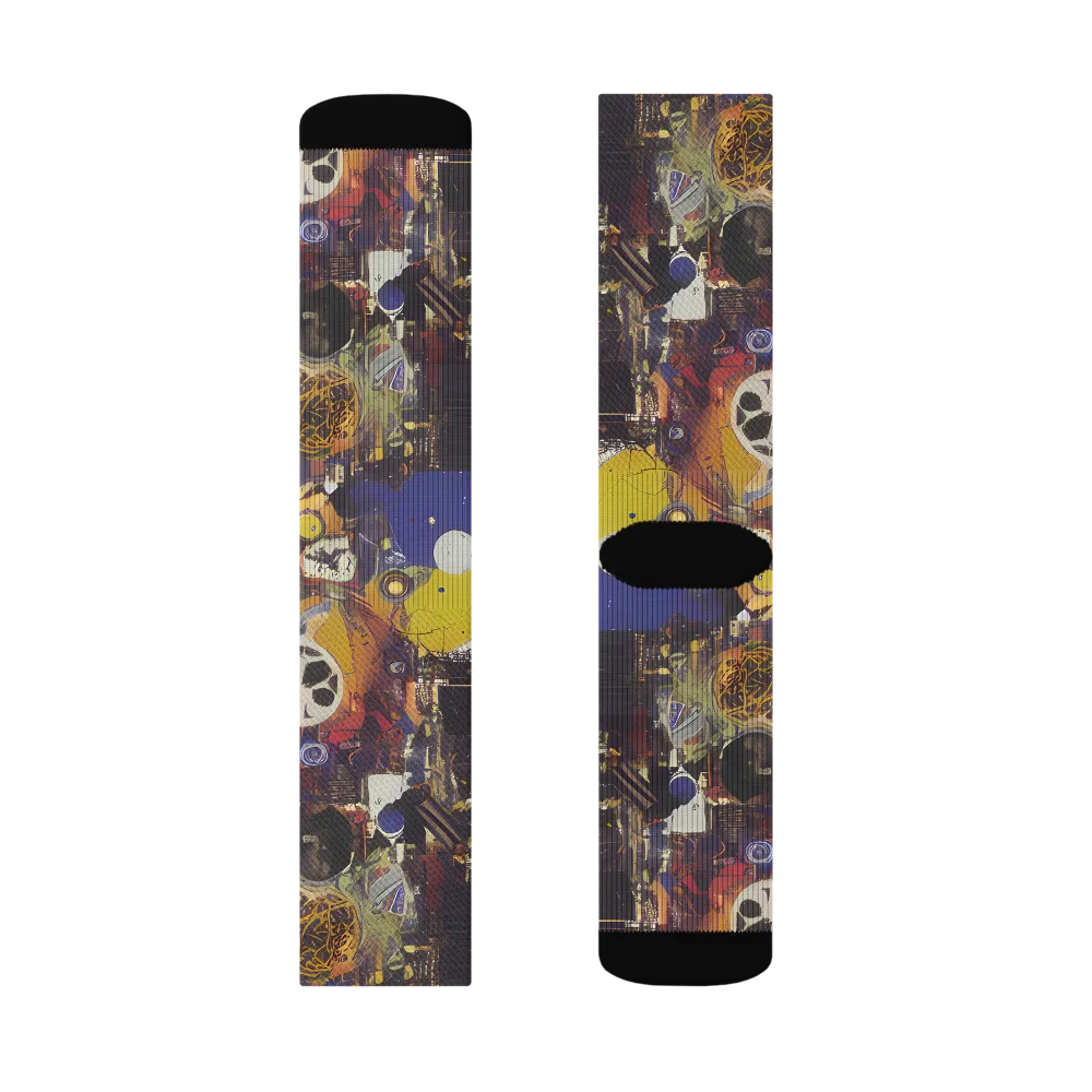 Abstract Galaxy on Socks — Left Sock
