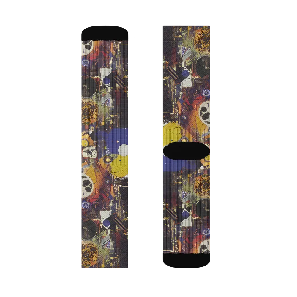 Abstract Galaxy on Socks — Right Sock