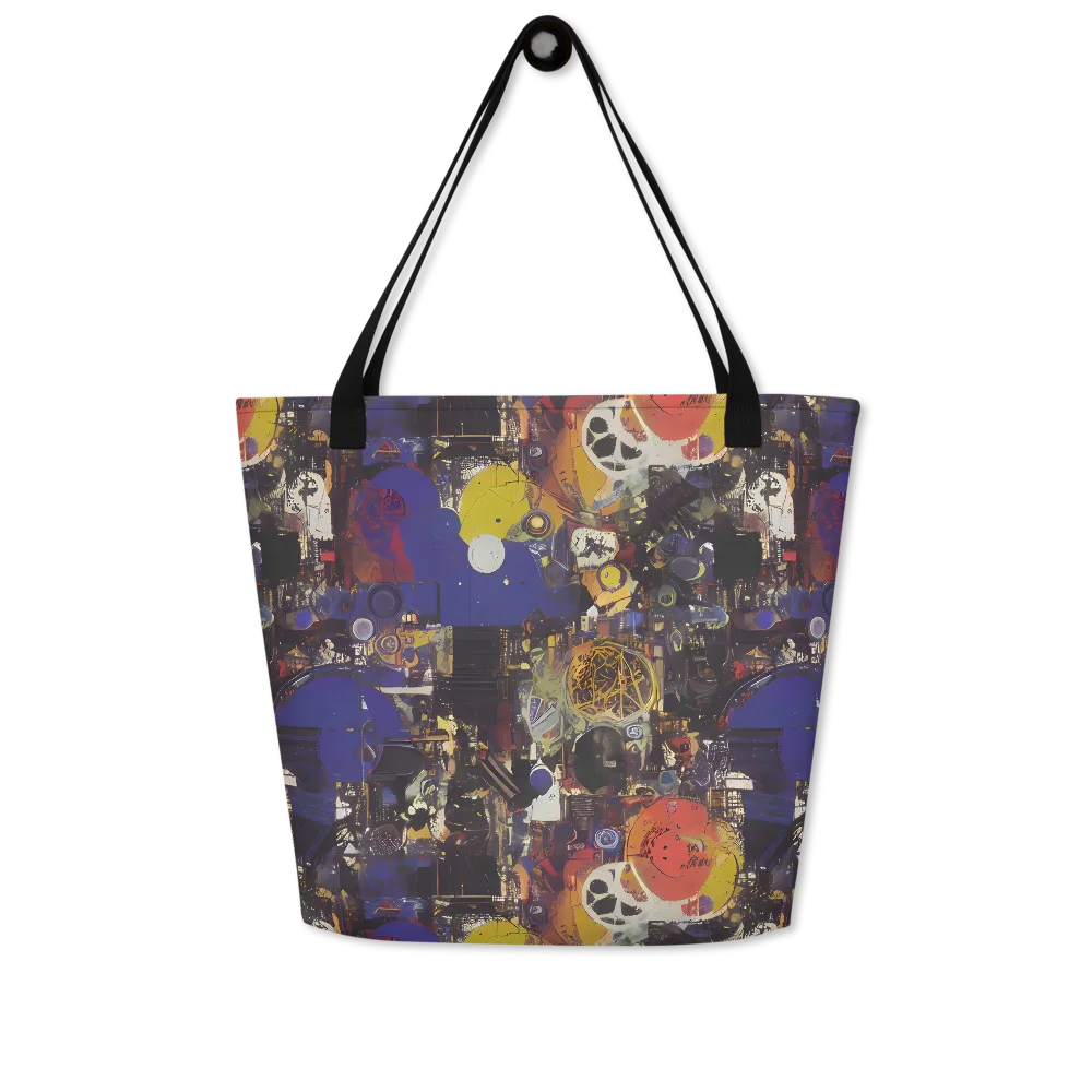 Abstract Galaxy on Large Tote Bag W/ Pocket — Front