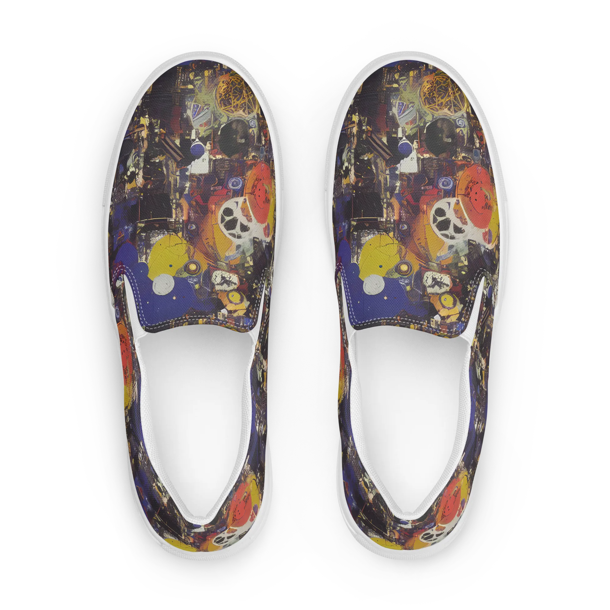 Abstract Galaxy on Women's Slip-On Canvas Shoes — Front