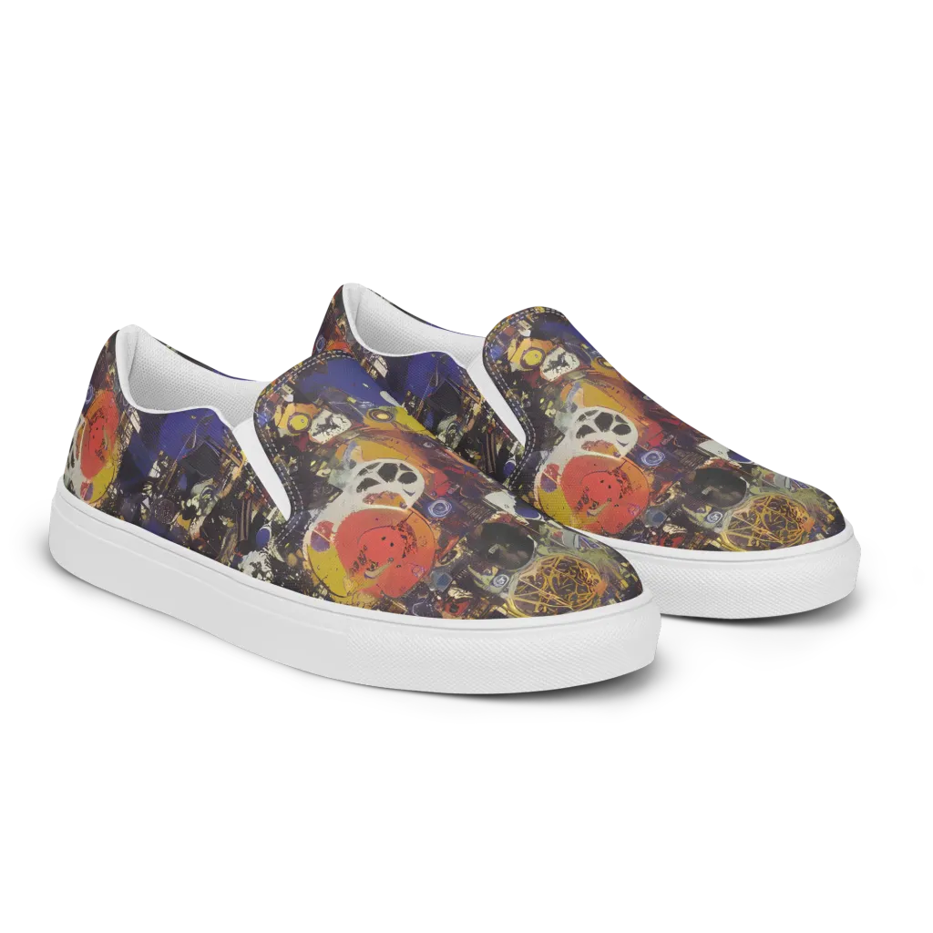 Abstract Galaxy on Women's Slip-On Canvas Shoes — Right Front