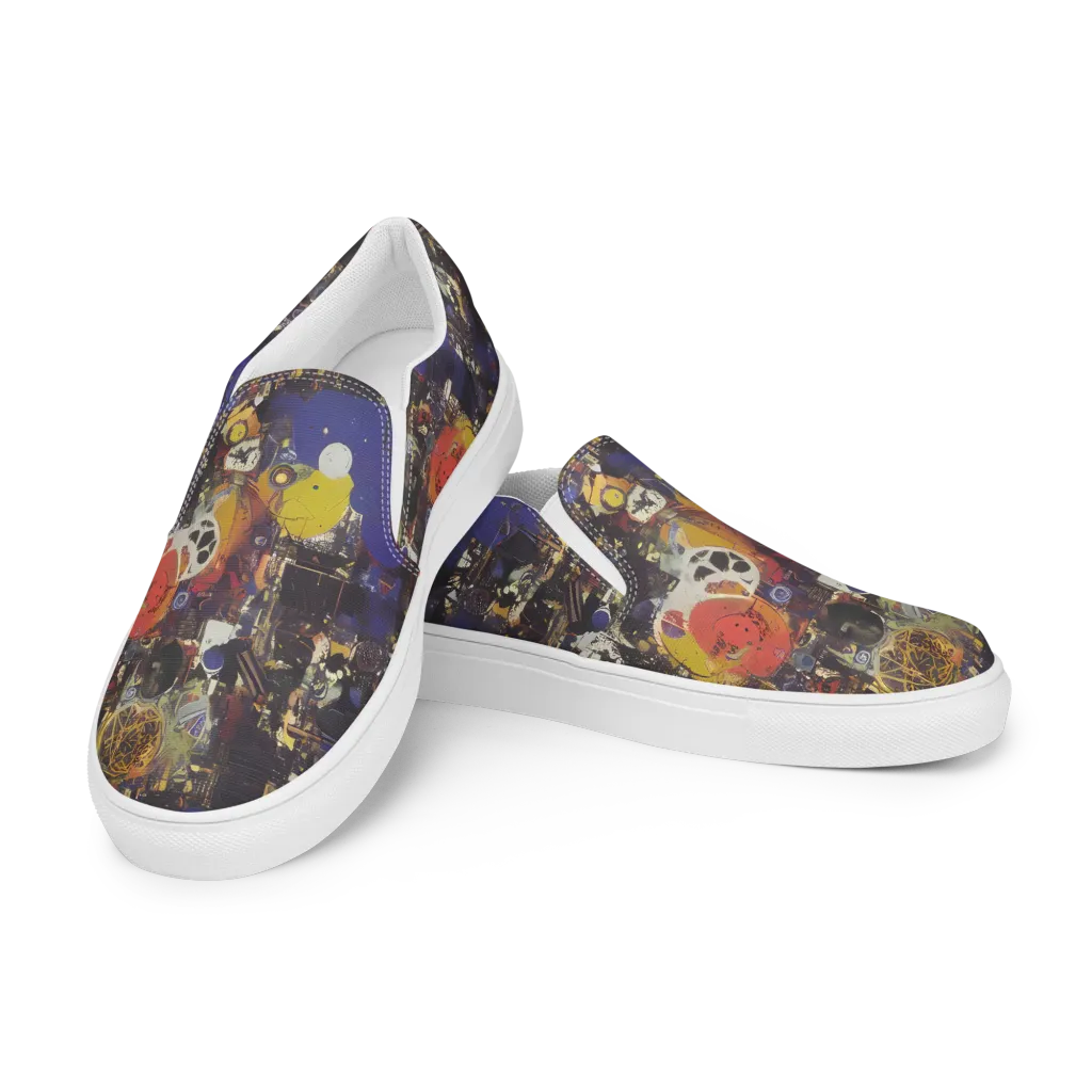 Abstract Galaxy on Women's Slip-On Canvas Shoes — Left Front