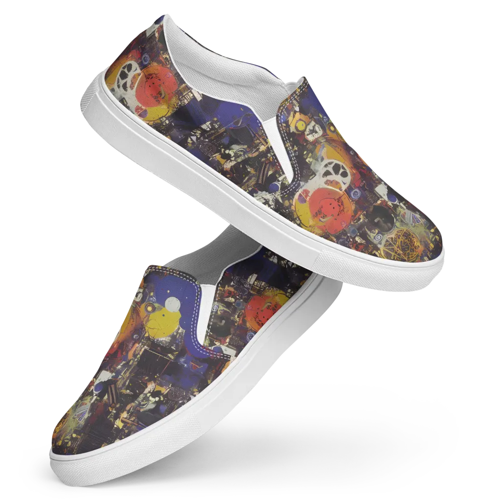 Abstract Galaxy on Women's Slip-On Canvas Shoes — Front