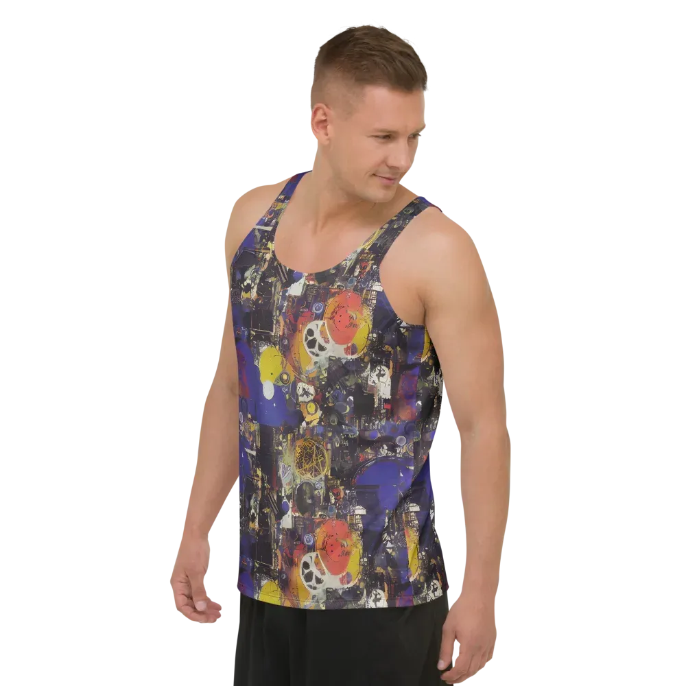 Abstract Galaxy on Men's Tank Top — Left Front