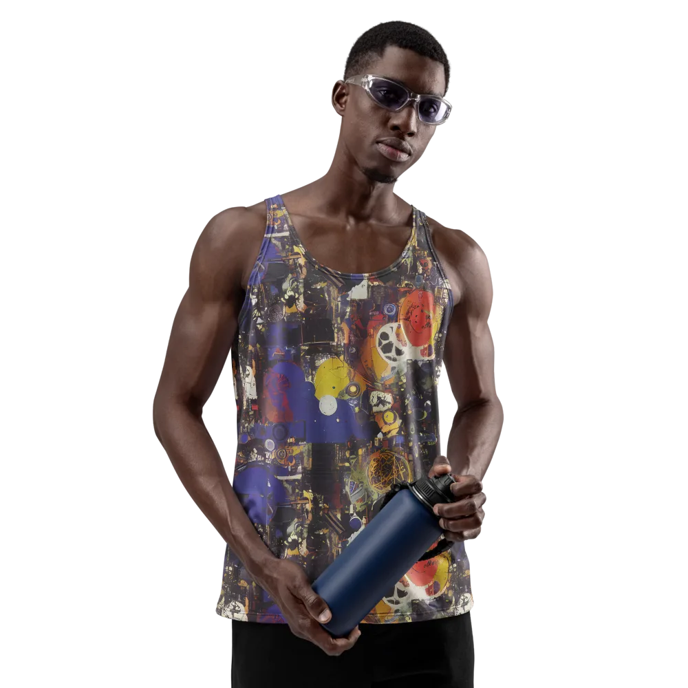 Abstract Galaxy on Men's Tank Top — Front