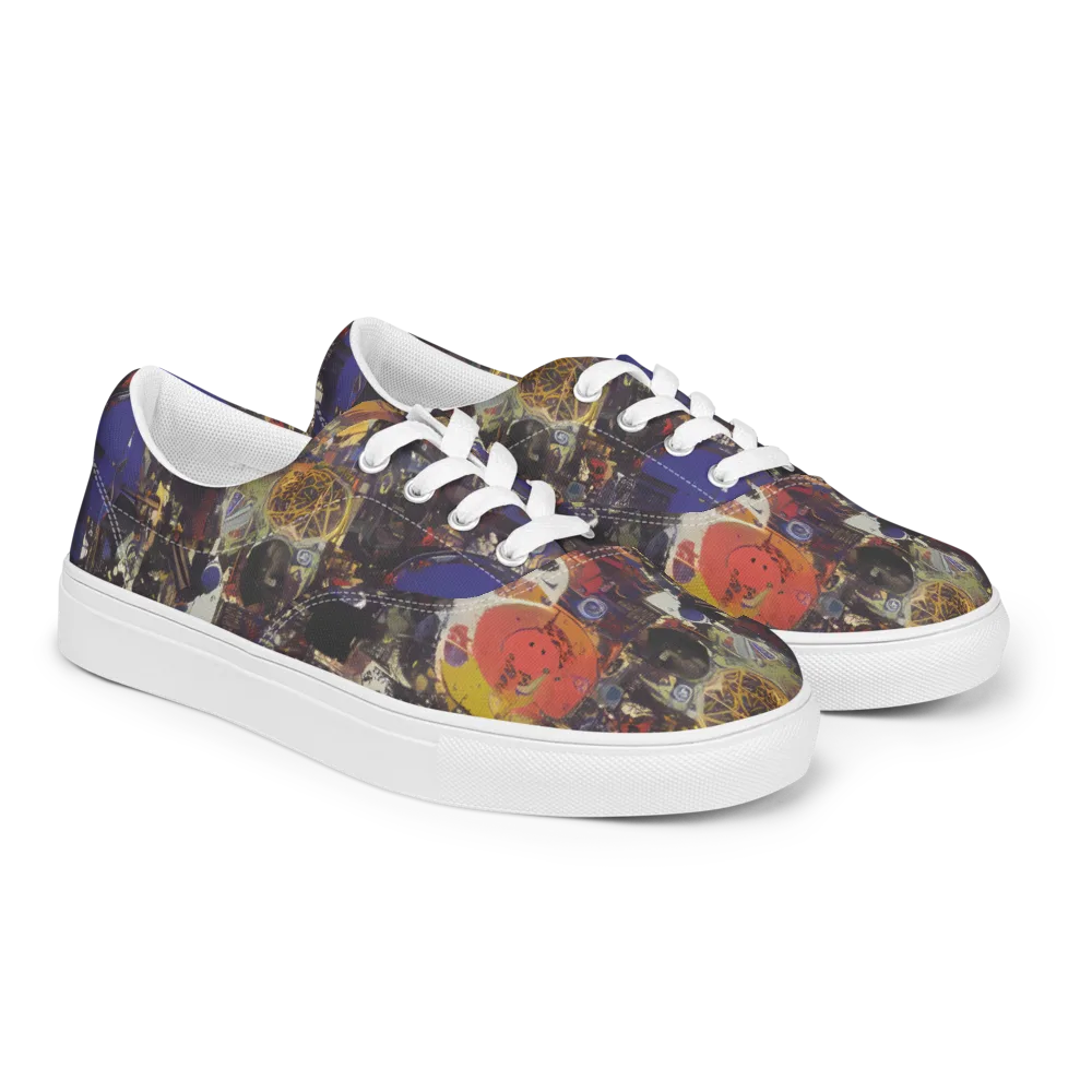 Abstract Galaxy on Men's Lace-Up Canvas Shoes — Right Front