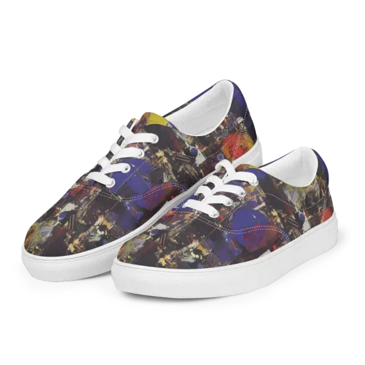 Abstract Galaxy on a Men's Lace-Up Canvas Shoes