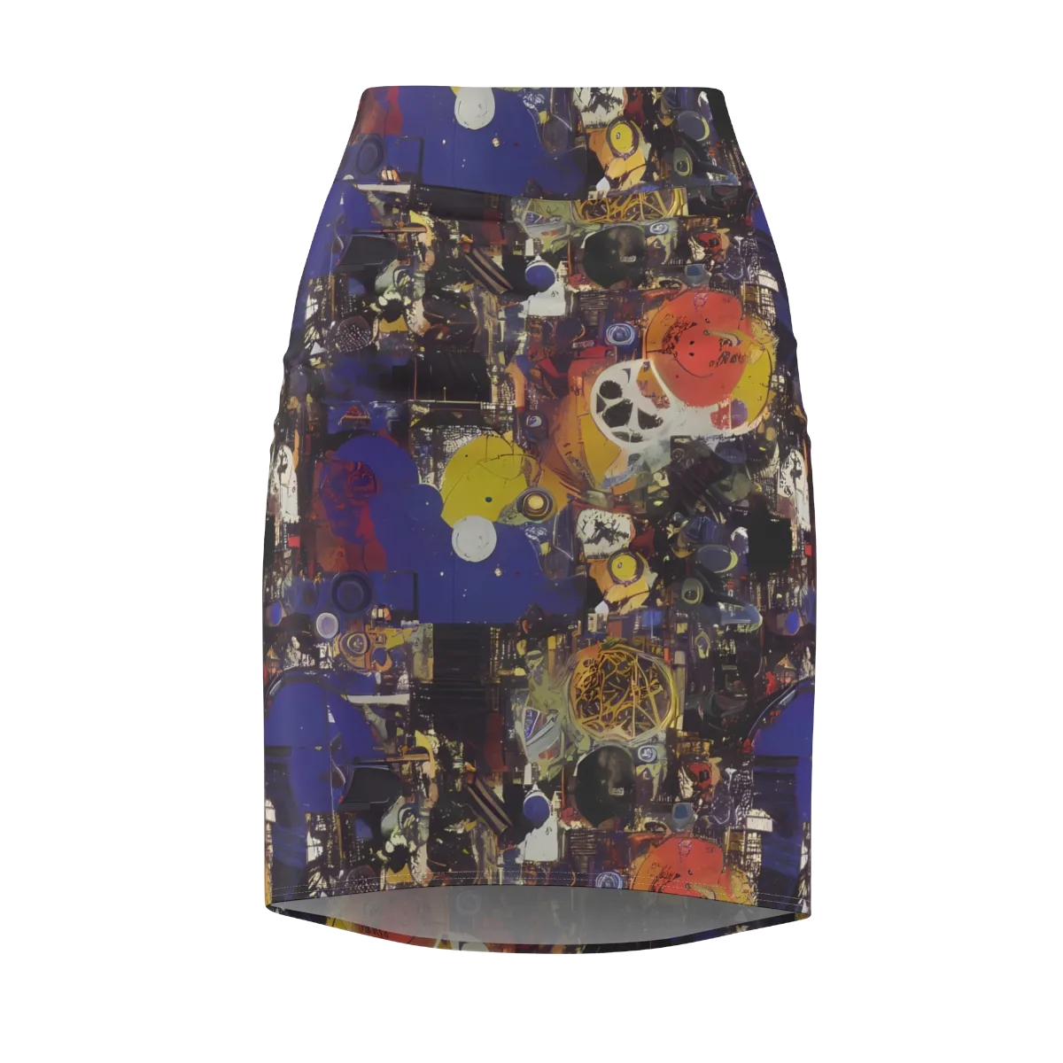 Abstract Galaxy on Pencil Skirt — Front