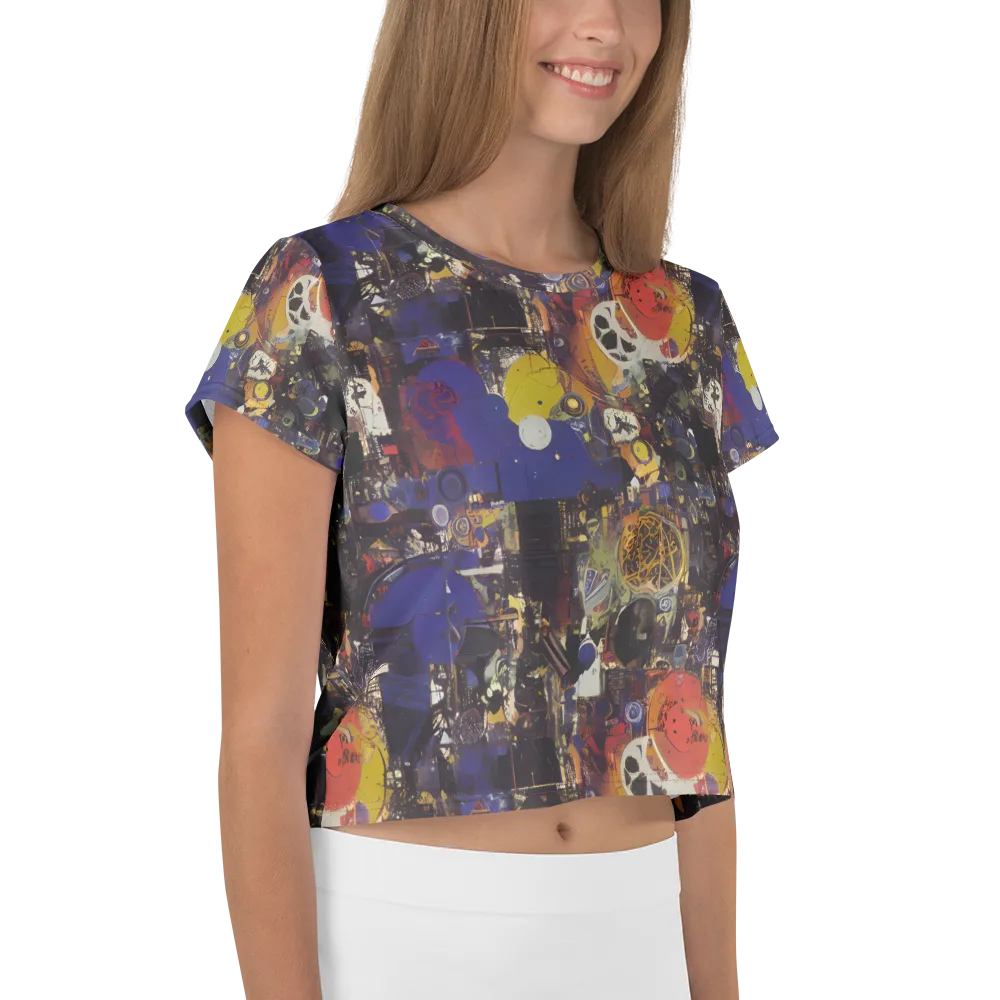 Abstract Galaxy on Crop Tee — Right