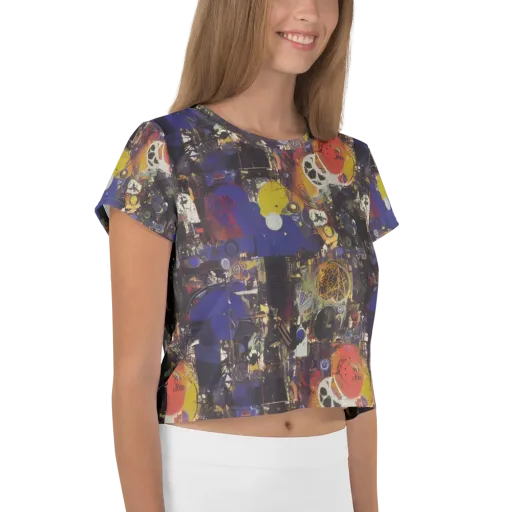 Abstract Galaxy on a Crop Tee