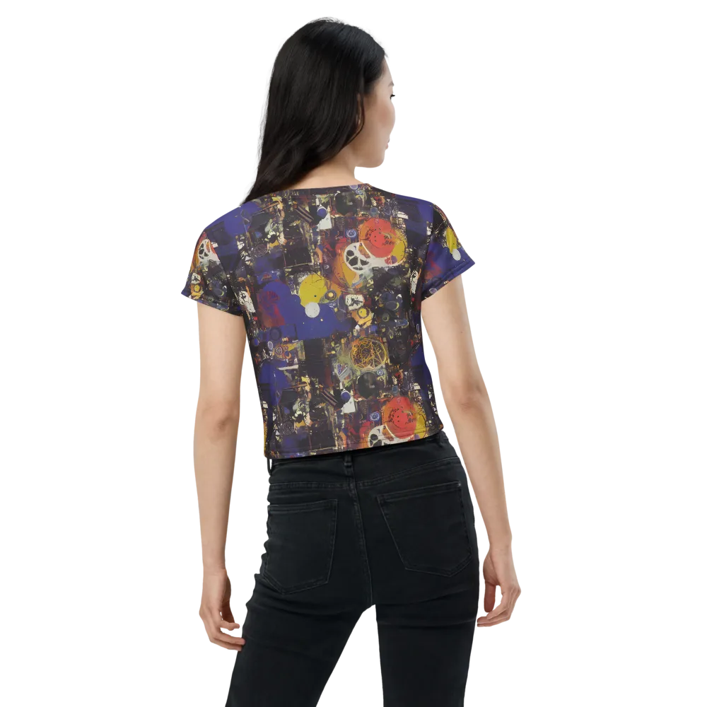 Abstract Galaxy on Crop Tee — Back