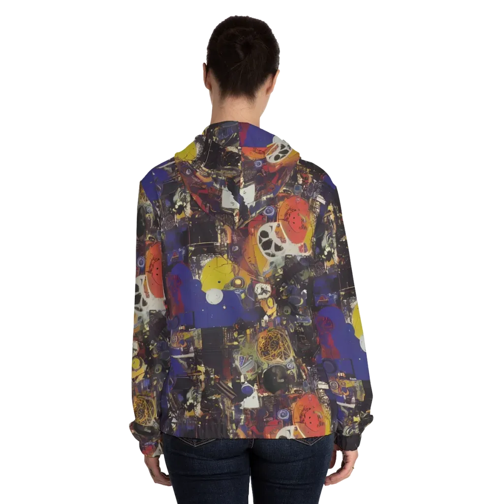 Abstract Galaxy on Women's Full-Zip Hoodie — Back On Person