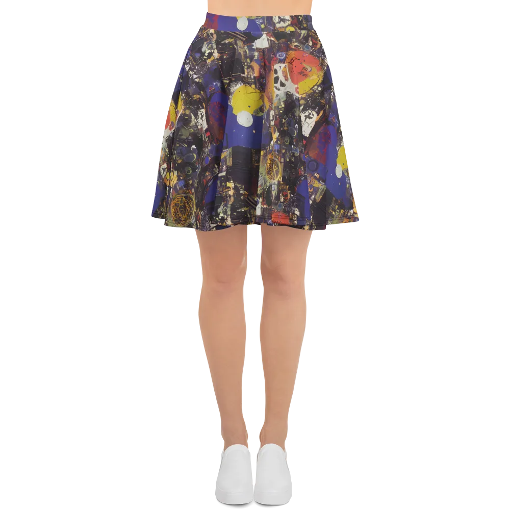 Abstract Galaxy on Skater Skirt — Front