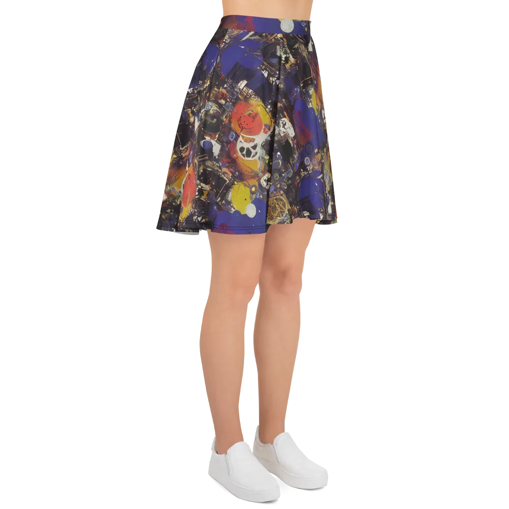 Abstract Galaxy on Skater Skirt — Right