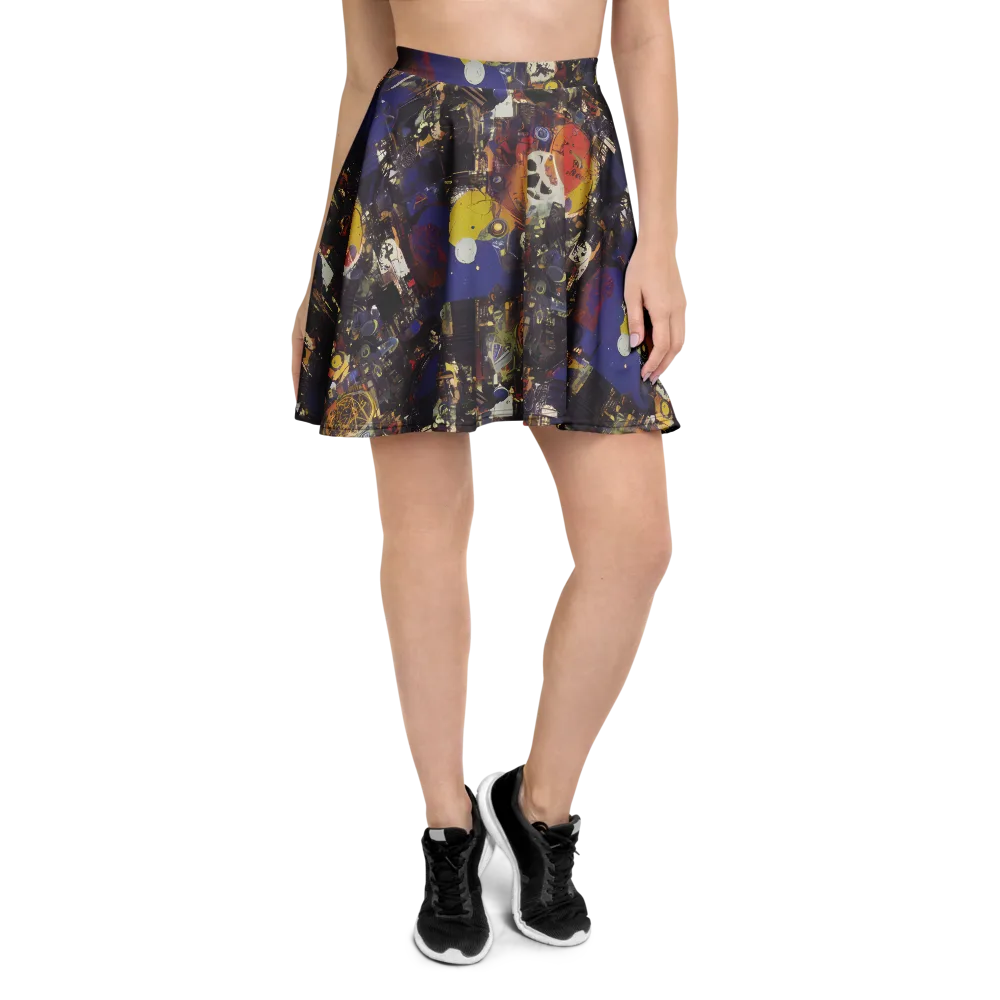 Abstract Galaxy on Skater Skirt — Front