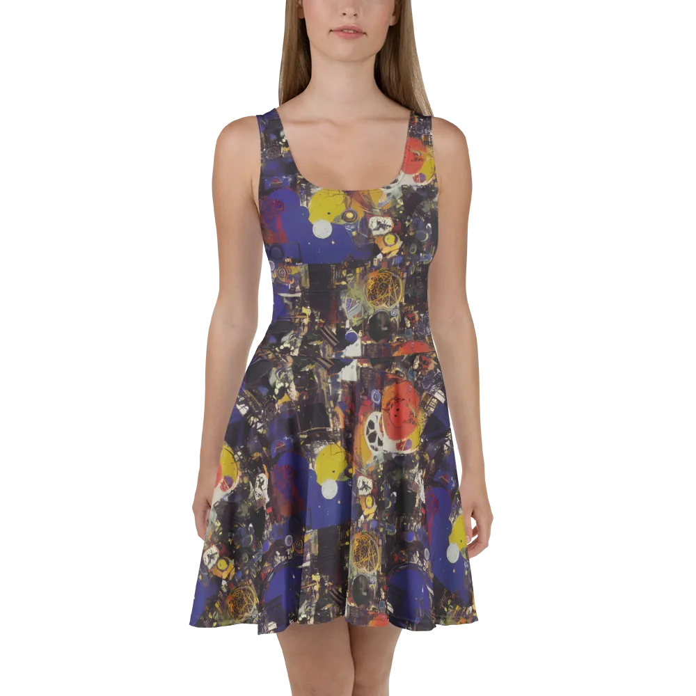 Abstract Galaxy on Skater Dress — Front
