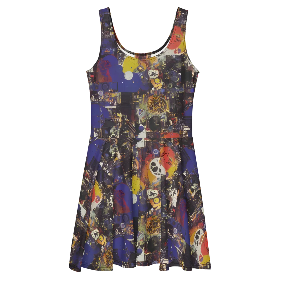 Abstract Galaxy on Skater Dress — Front