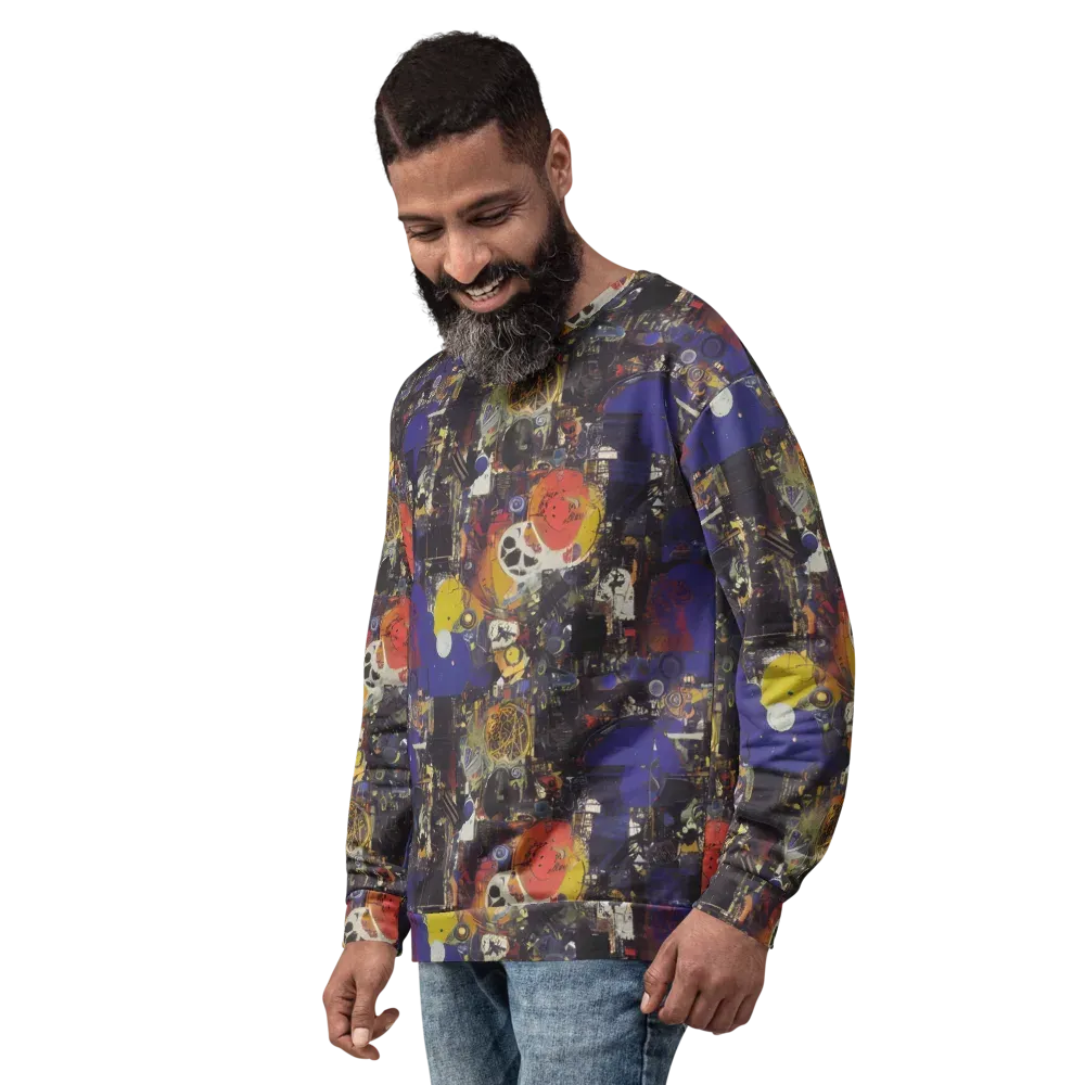 Abstract Galaxy on Sweatshirt — Left Front