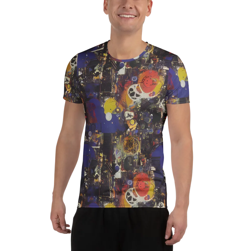 Abstract Galaxy on Men's Athletic T-Shirt — Front