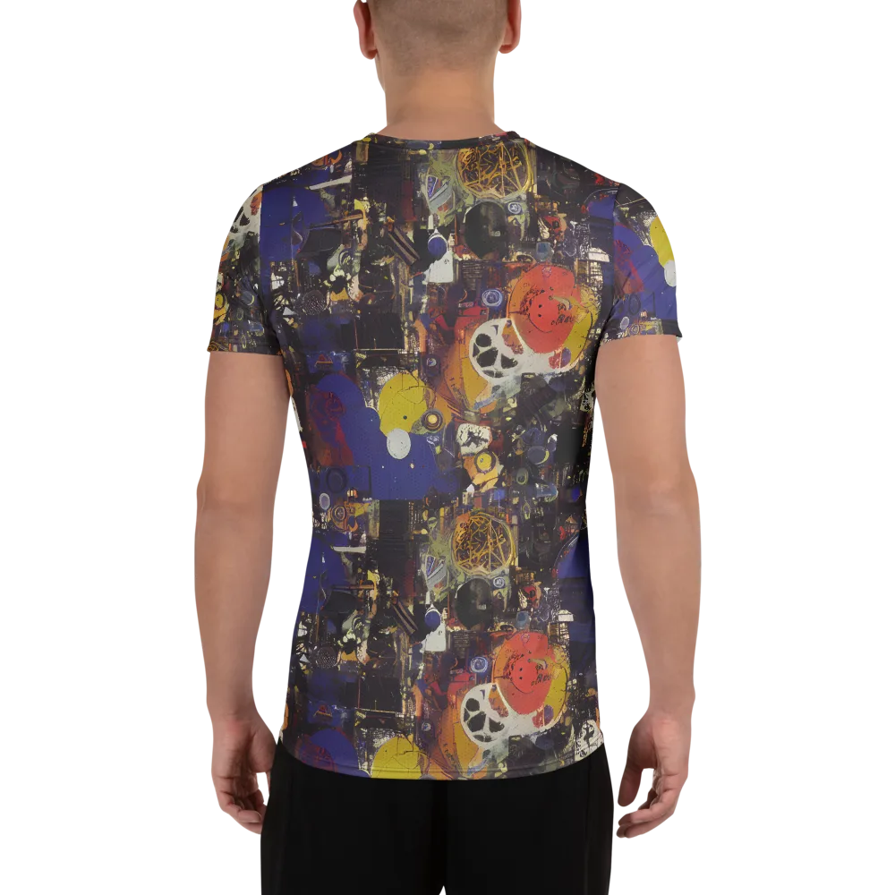 Abstract Galaxy on Men's Athletic T-Shirt — Back