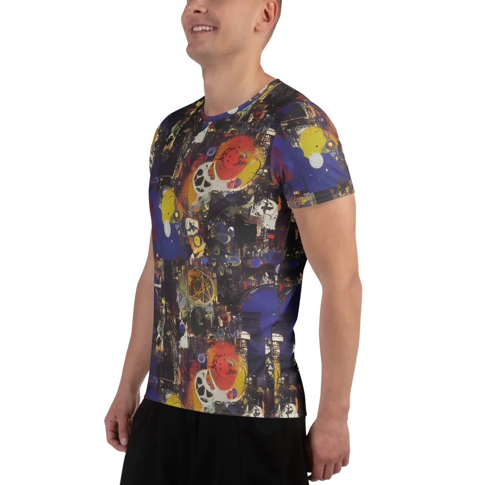Abstract Galaxy on Men's Athletic T-Shirt — Left