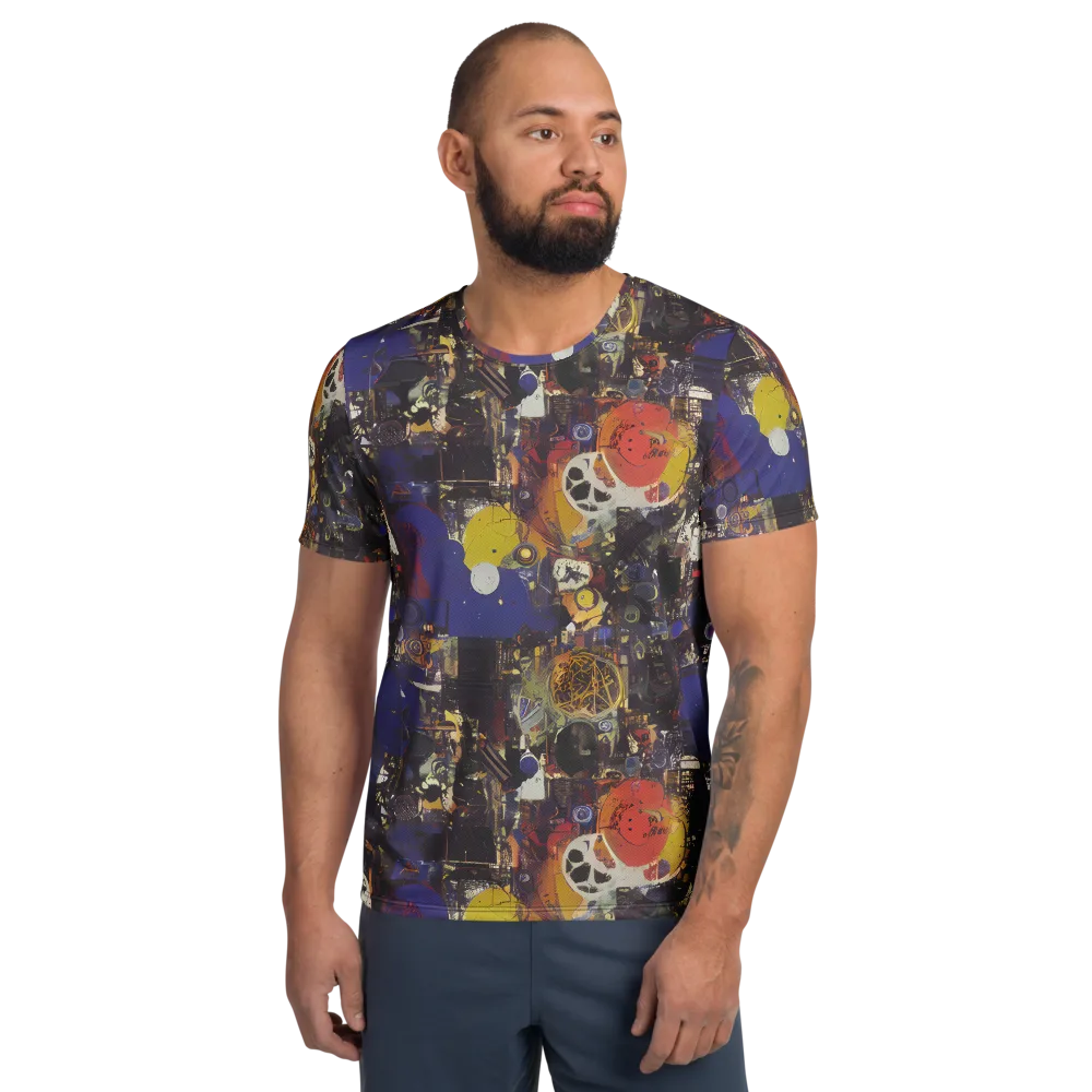 Abstract Galaxy on Men's Athletic T-Shirt — Front