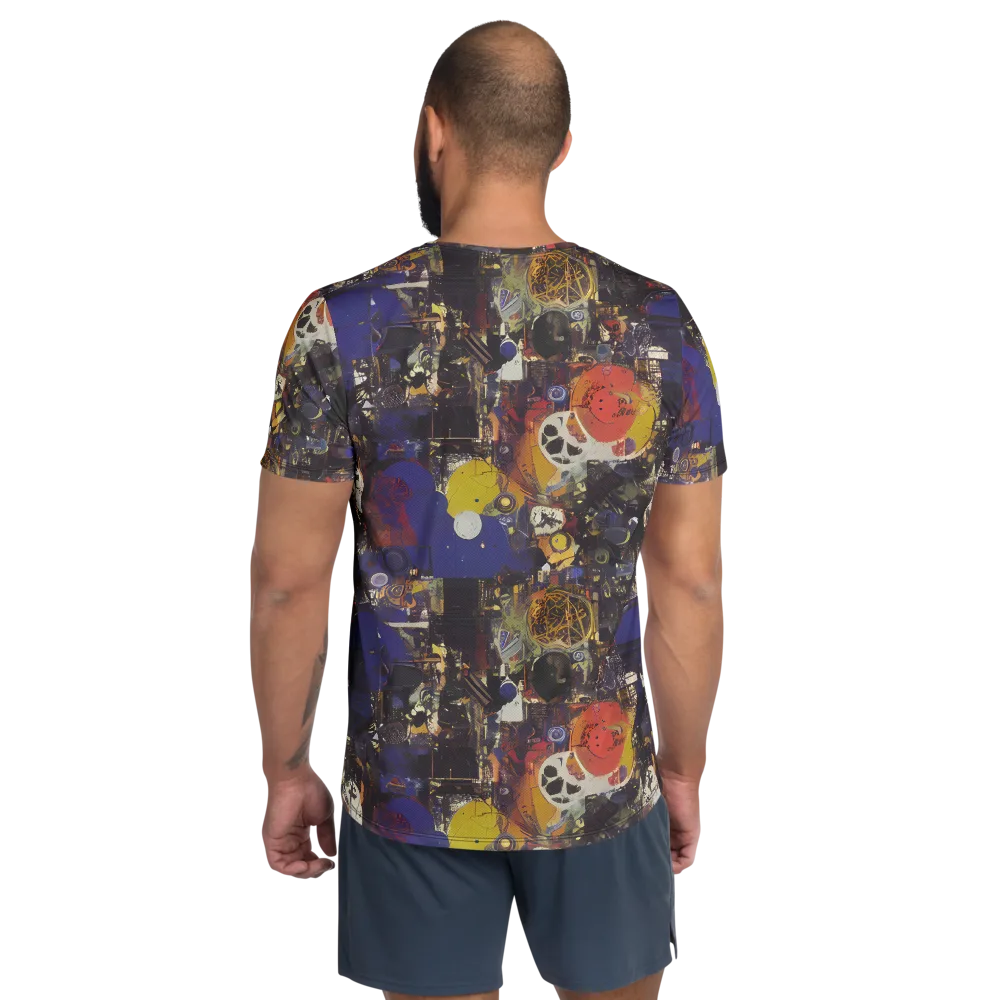 Abstract Galaxy on Men's Athletic T-Shirt — Back