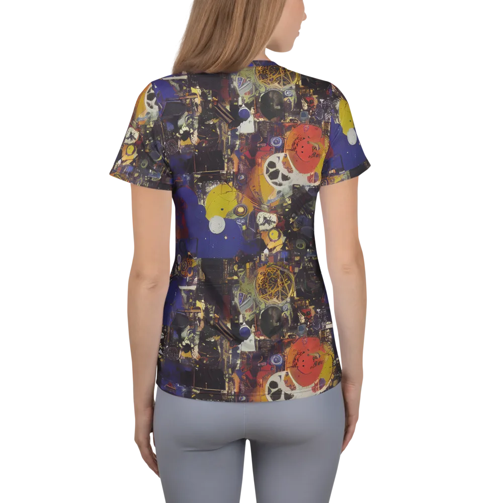 Abstract Galaxy on Women's Athletic T-Shirt — Back
