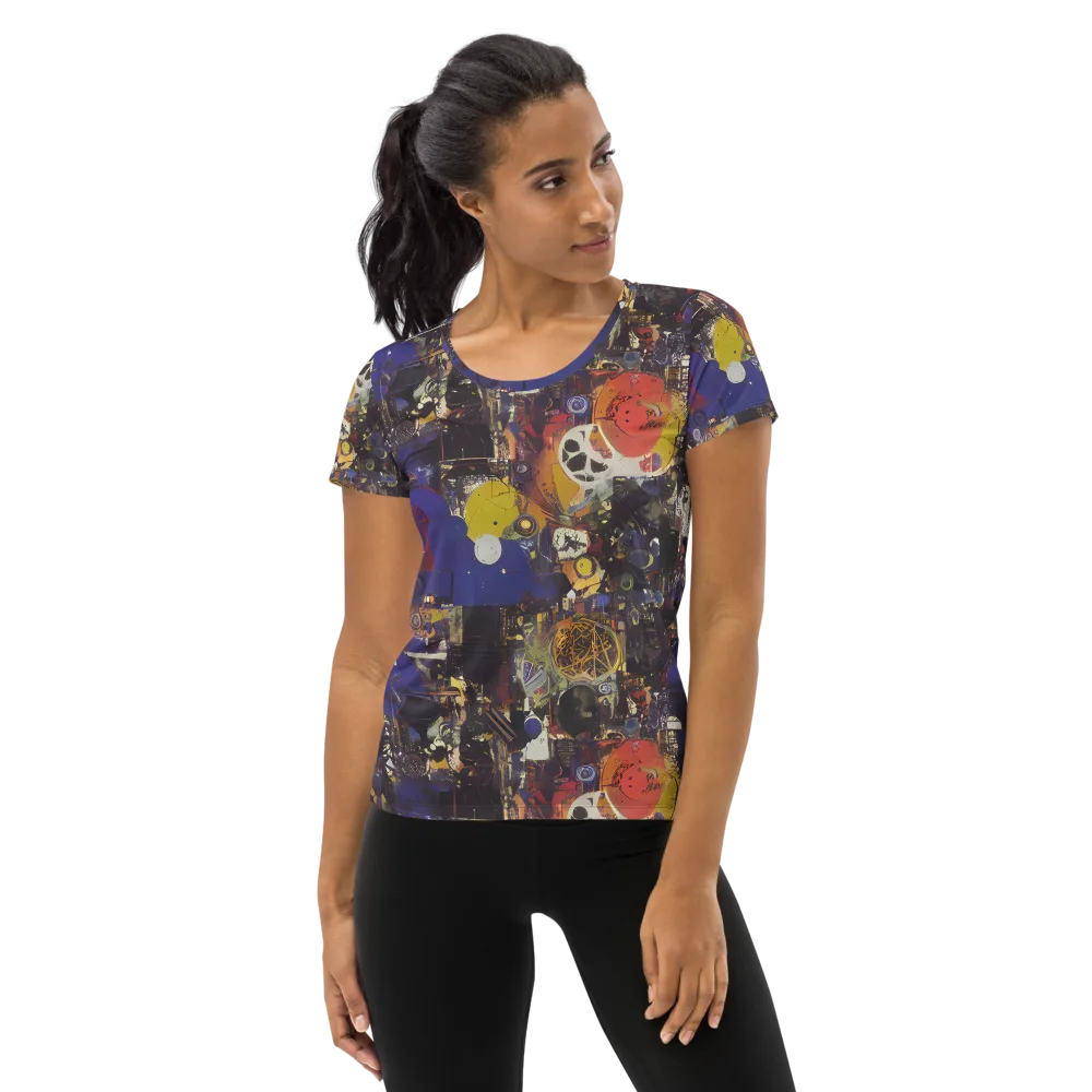 Abstract Galaxy on Women's Athletic T-Shirt — Front