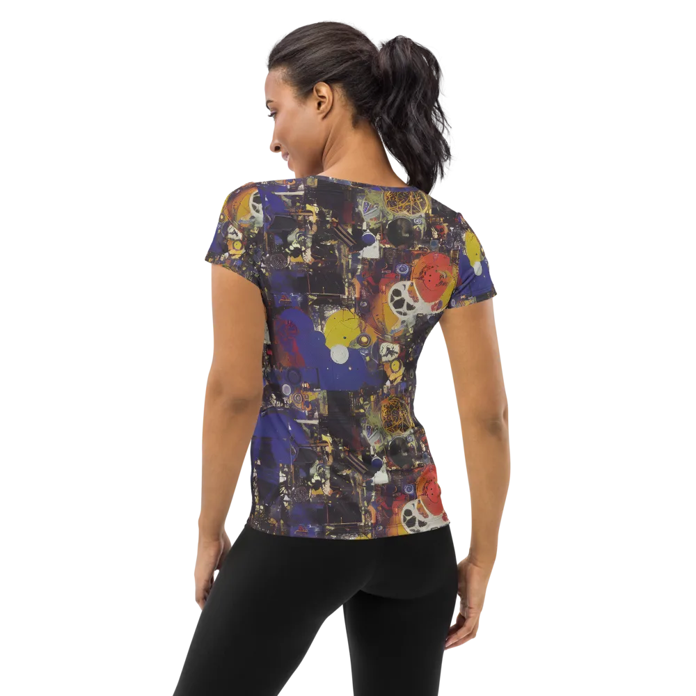 Abstract Galaxy on Women's Athletic T-Shirt — Back