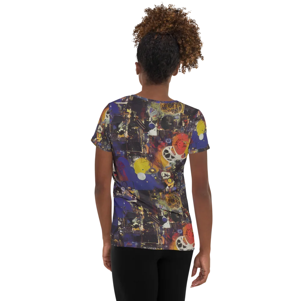 Abstract Galaxy on Women's Athletic T-Shirt — Back