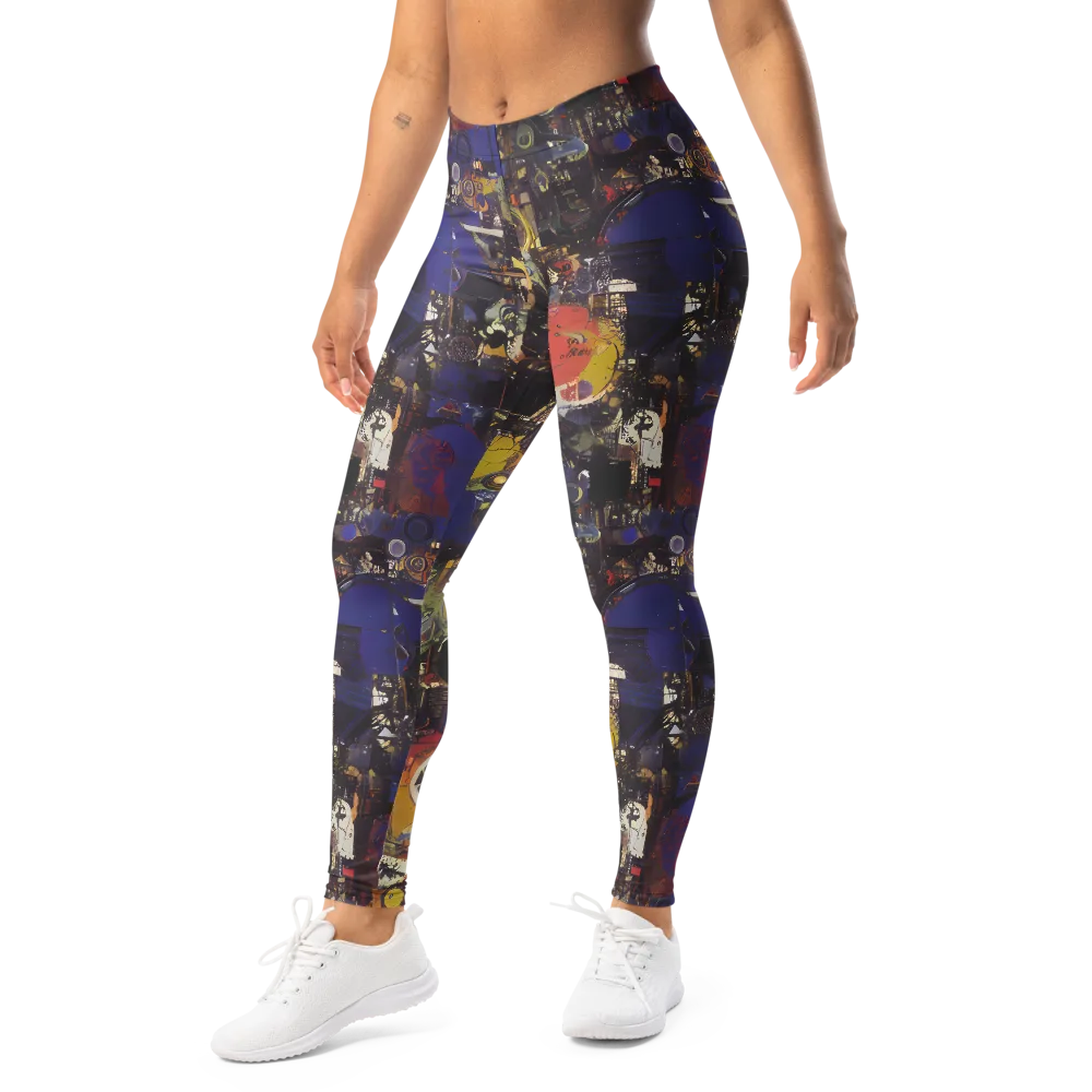 Abstract Galaxy on Leggings — Left Front
