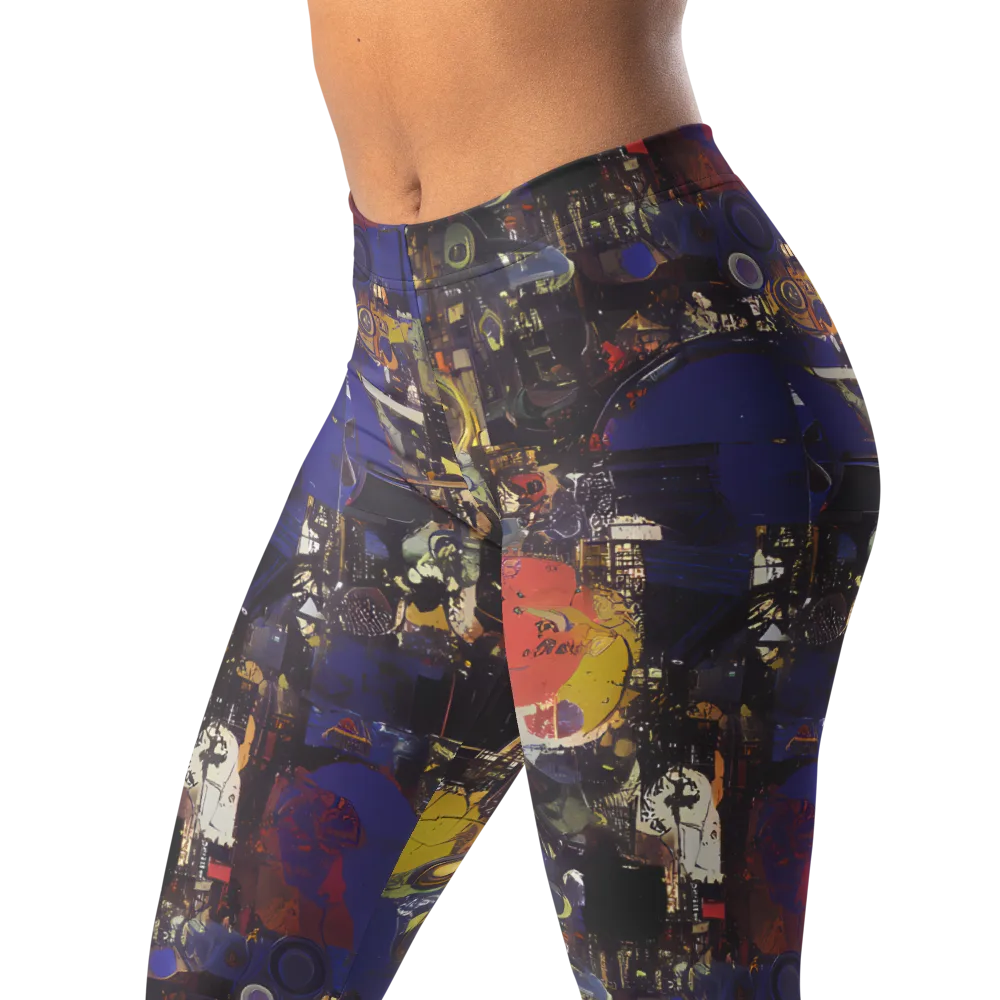 Abstract Galaxy on Leggings — Left Front
