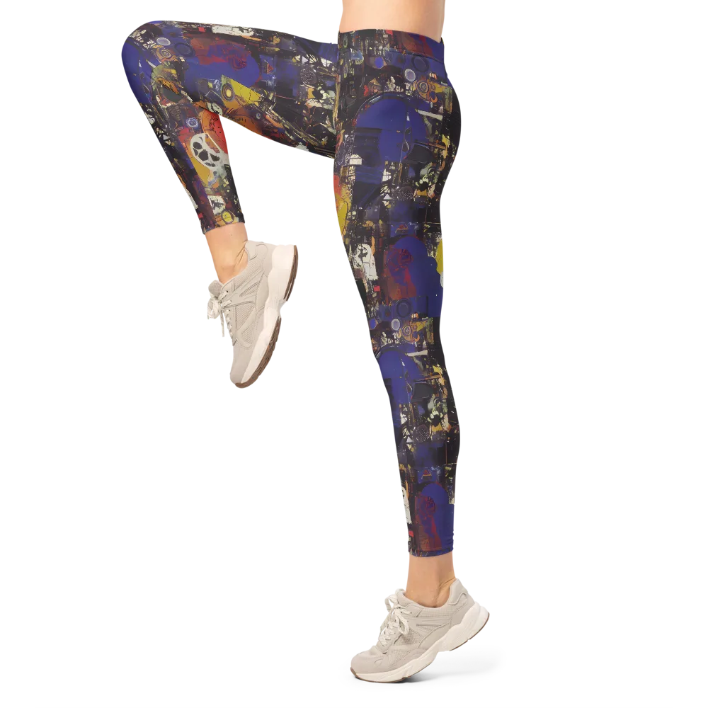 Abstract Galaxy on Leggings — Left