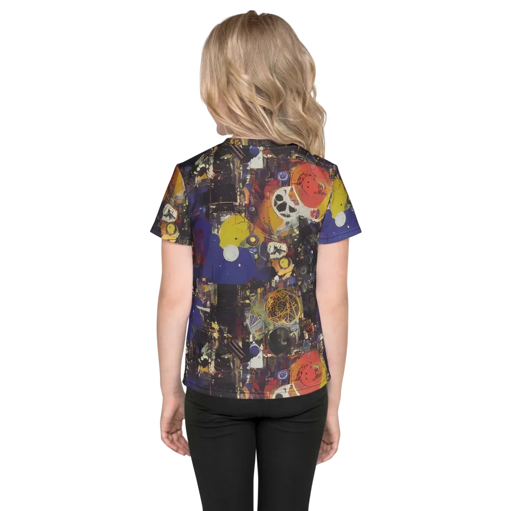 Abstract Galaxy on Kids Crew Neck T-Shirt — Back