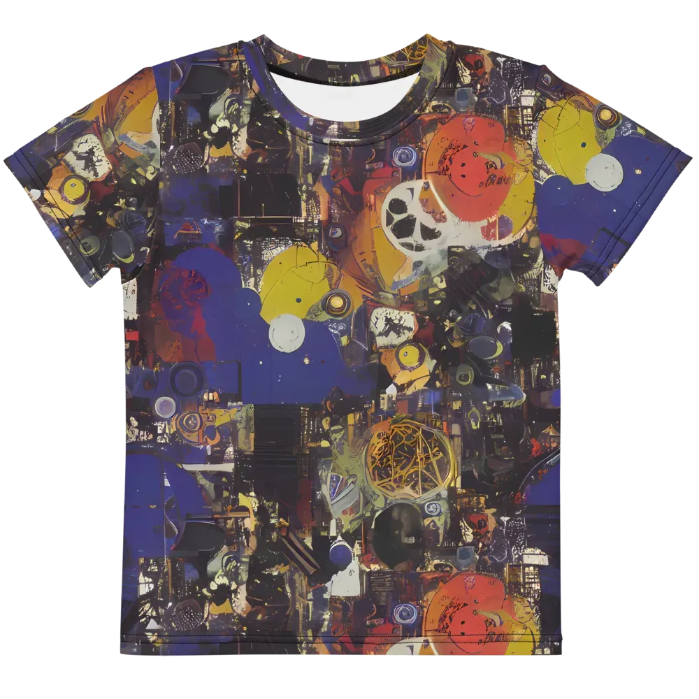 Abstract Galaxy on Kids Crew Neck T-Shirt — Front