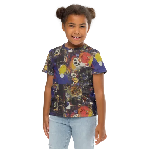 Abstract Galaxy on a Kids Crew Neck T-Shirt