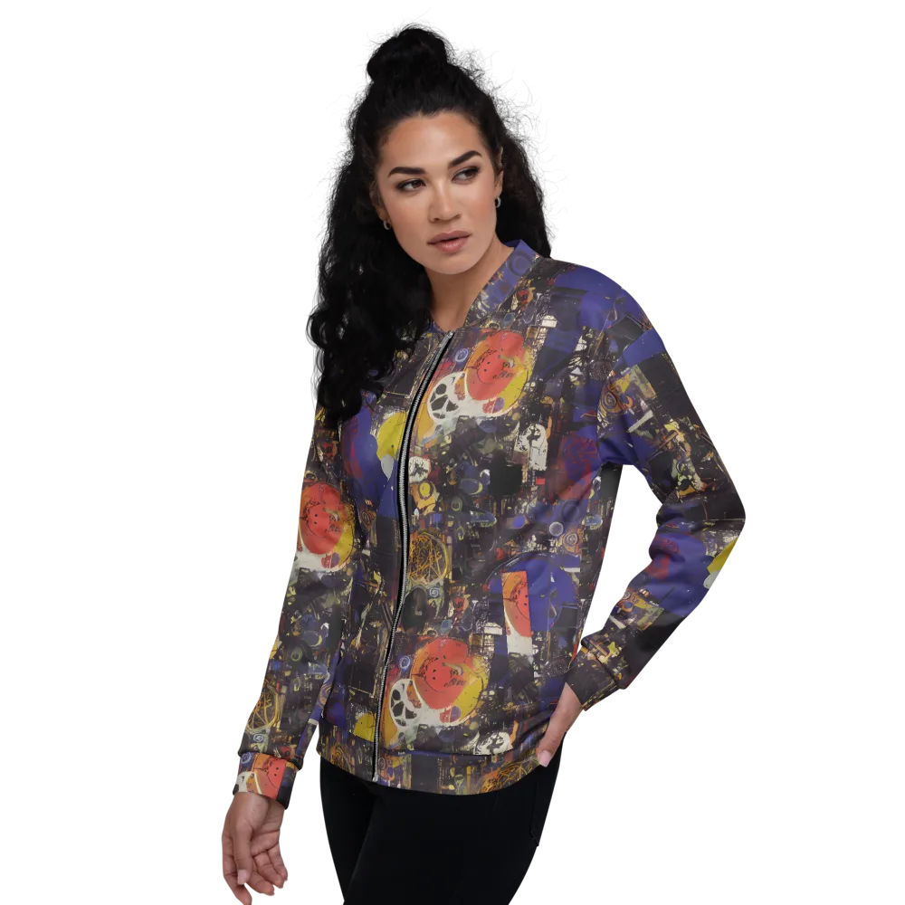 Abstract Galaxy on Bomber Jacket — Left