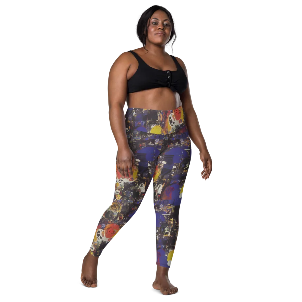 Abstract Galaxy on Leggings with Pockets — Front